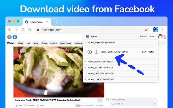 facebook download video from post with google extensions