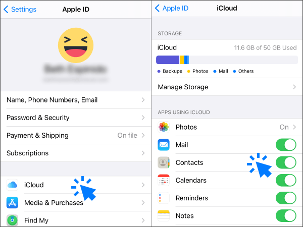 how to recover contacts from gmail in iphone via icloud