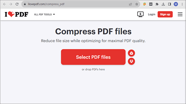 ilovepdf pdf compressor tool