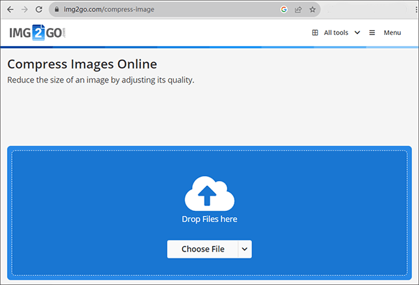 compress an image online via img2go