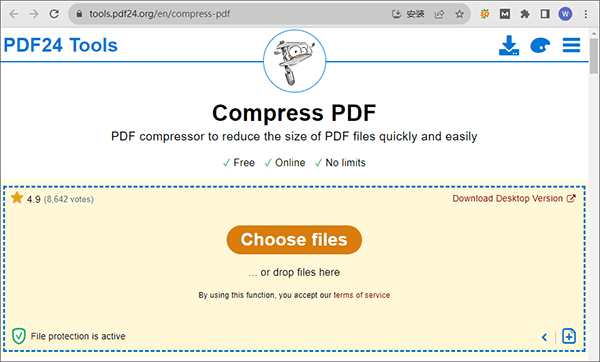 compress a pdf file free with pdf24
