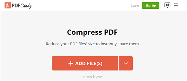 upload the document you want to compress