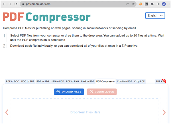compress pdf file for free with pdfcompressor