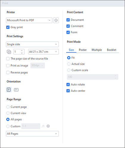 how to enlarge pdf for printing via pdfelement