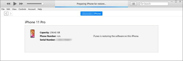 preparing iphone for restore