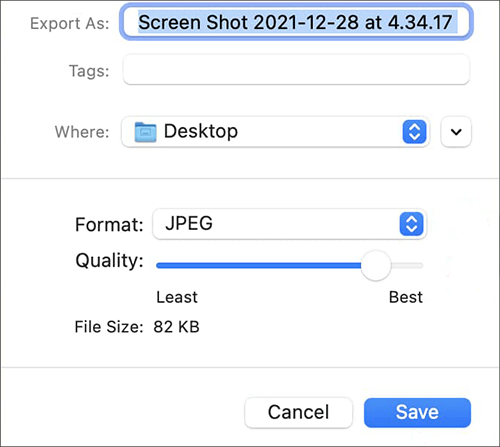 adjust image quality by preview on mac