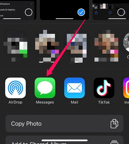 share photos from old iphone to new one via imessage