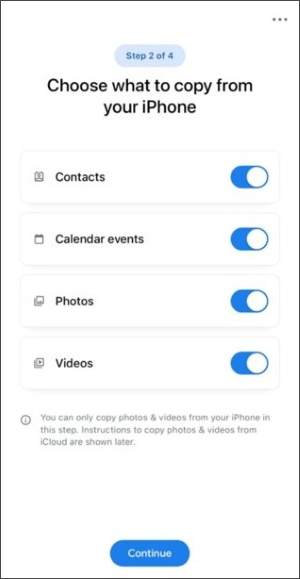 copy contacts from iphone to android