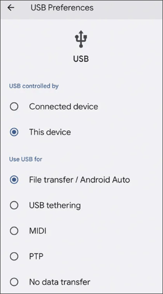 how to transfer photos from android to android via usb