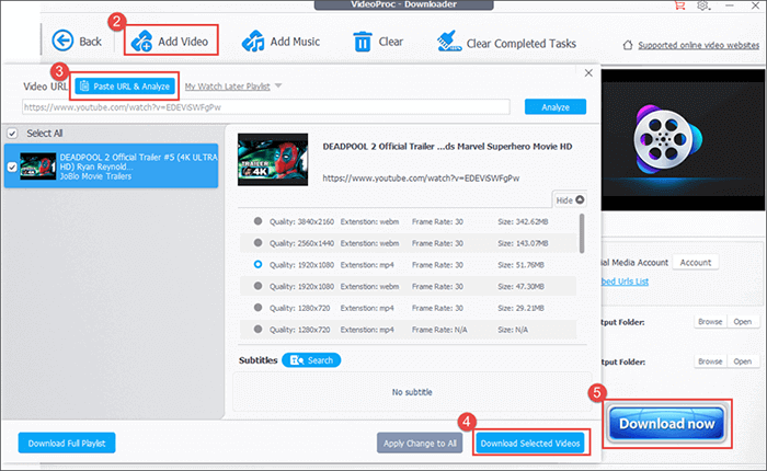 how to download youtube videos in laptop using videoproc converter