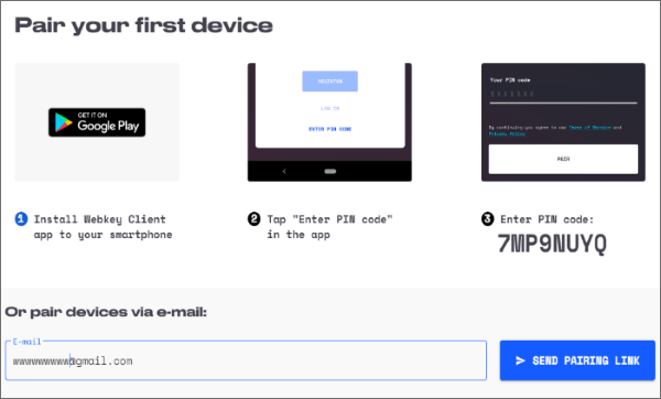 how to remotely access a phone on webkey website