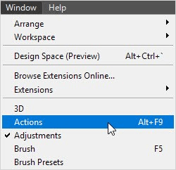 adobe photoshop window actions