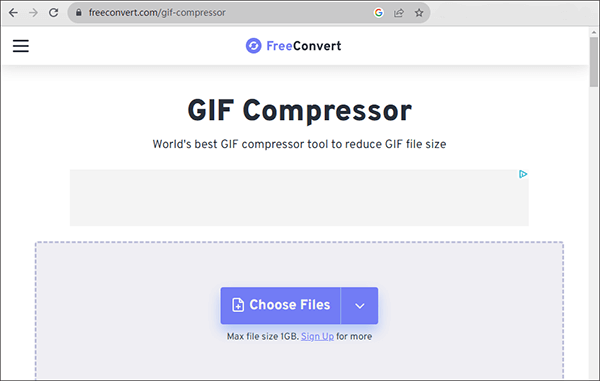 convert gif to smaller file size via freeconvert