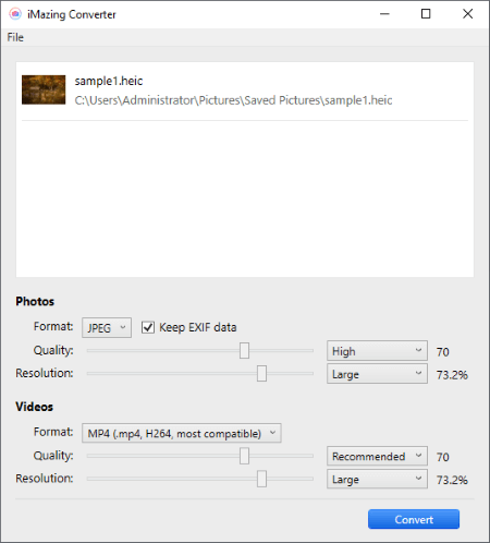 choose output format