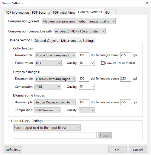 compress the file if the pdf file size is too large