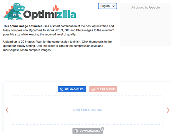 avoid image is overly compressed passport via optimizilla