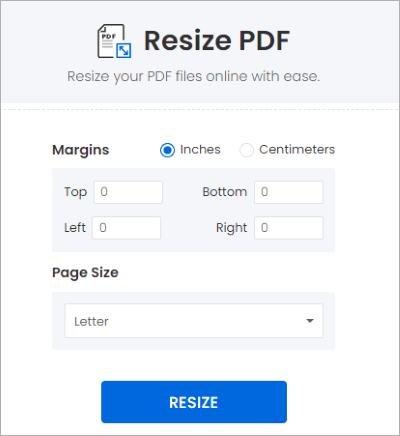 resize a pdf