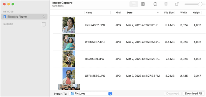 how to transfer photos from android to macbook via image capture