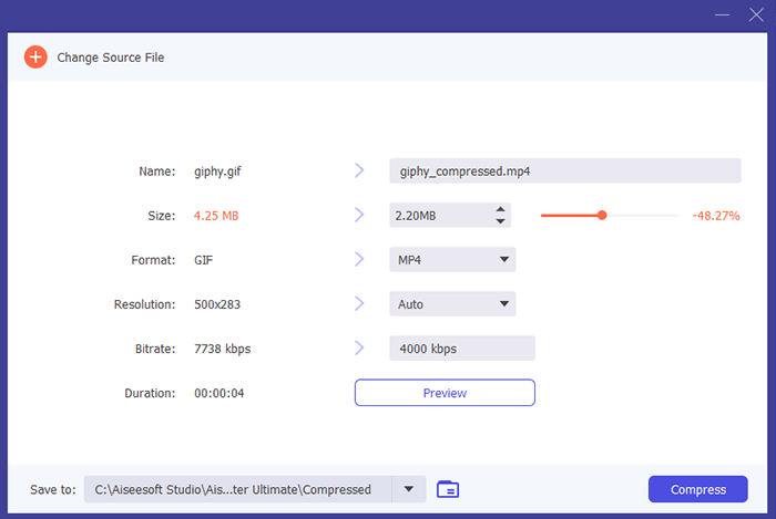 reduce gif size using video converter ultimate