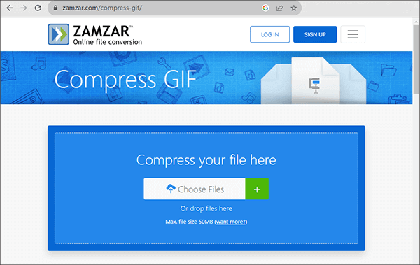 compress gif to 1 mb via zamzar