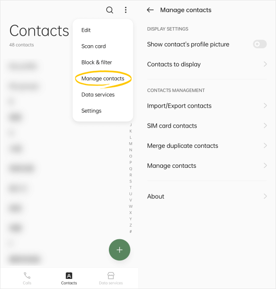 how to recover my contact list disappeared