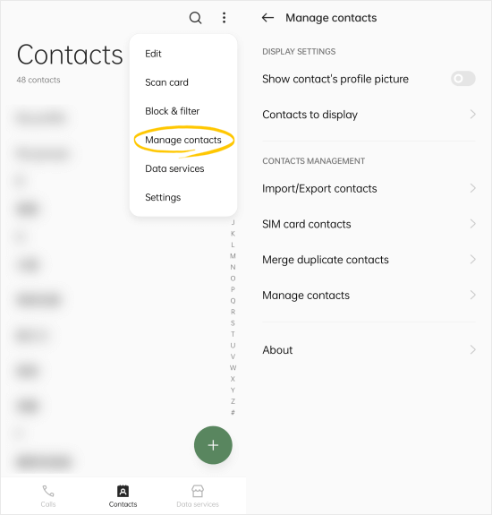 how to fix android contacts missing