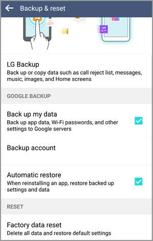 how do i backup my lg phone to google drive