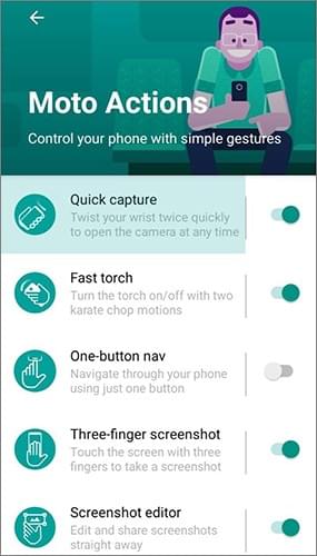 how to take a screenshot on moto