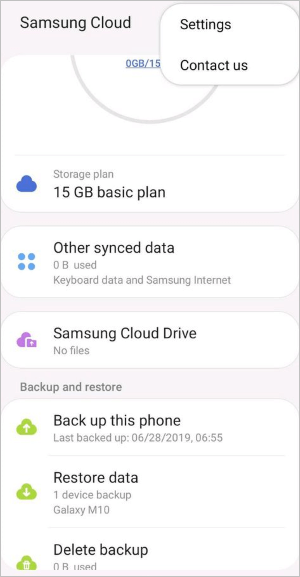 samsung cloud screen