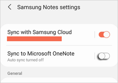 samsung notes settings auto sync