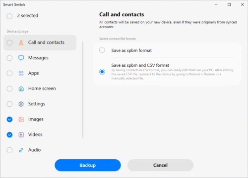 резервное копирование данных Samsung на компьютер с помощью интеллектуального переключателя