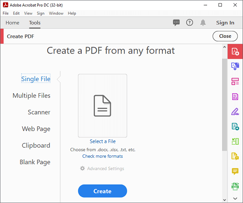 create pdf from files