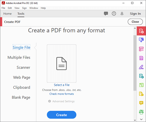 adobe acrobat create pdf