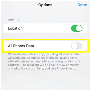 how to airdrop without losing quality via photos app