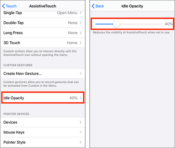 adjust assistive touch idle capacity to fix ios 16 assistive touch not moving