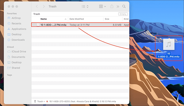 how to recover songs from itunes from trash