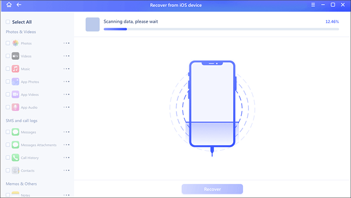 scan iphone and find lost data