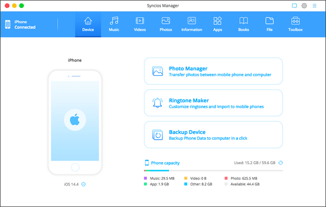 syncios manager itunes substitute for mac