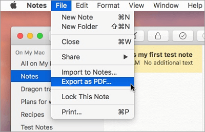 make pdf of notes on mac