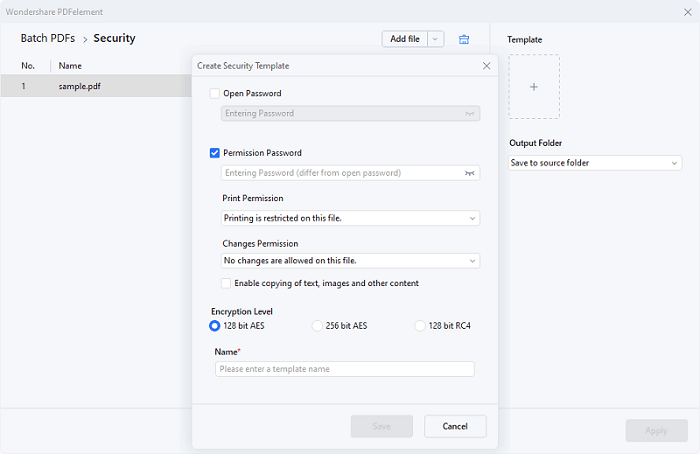 create security template