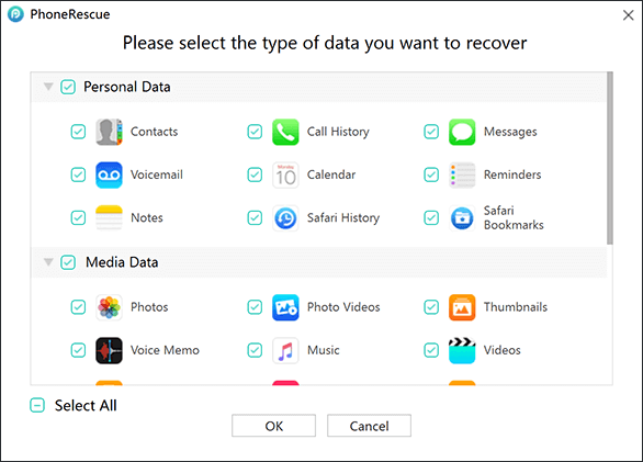 scan the data you want to recover
