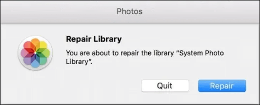 repair library to fix can't import photos from iphone to mac