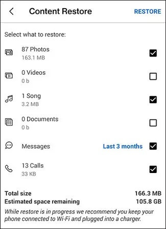 restore deleted text messages from verizon cloud app