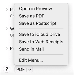 print as pdf on mac