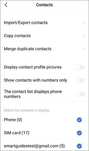 how to share contacts from vivo phone