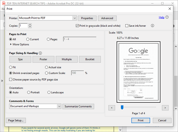 make a pdf grayscale in adobe