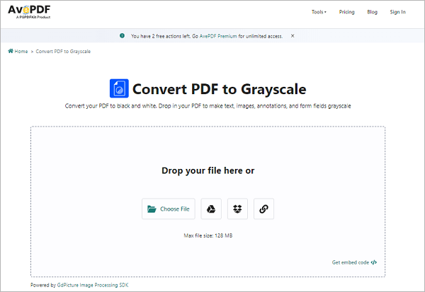 make a pdf grayscale online