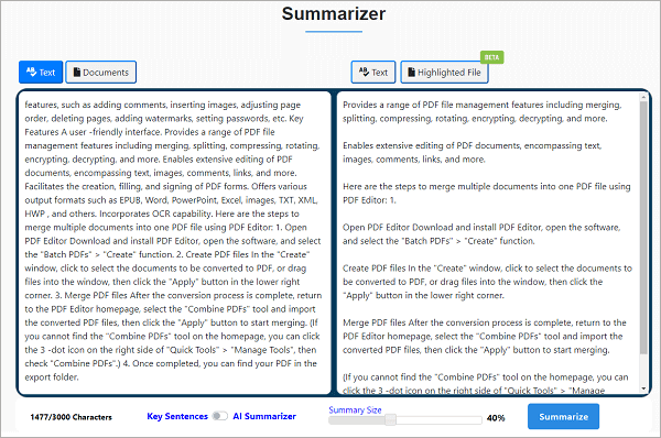 ai pdf summary tool