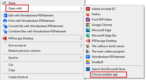 make adobe default pdf in windows