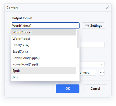 choose output format